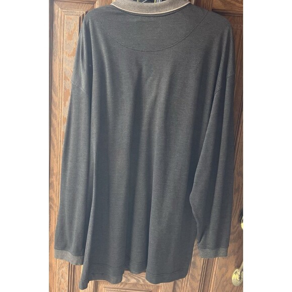 Cutter & Buck Long Sleeve Polo 3X Black & Beige 100% Cotton EUC 3XB 3TG - Picture 8 of 14